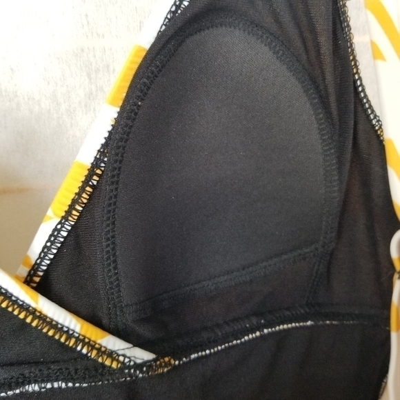 New Roatan Swimsuit Yellow Houndstooth Check Size Small NWT - Picture 5 of 8